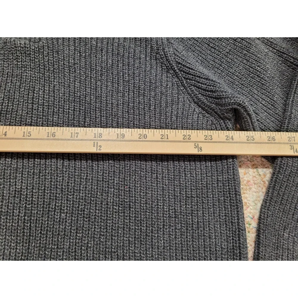 Eddie Bauer Sweater Men XL Grey Henley Chunk Knit Fisherman Outdoors Heavy USA - Picture 11 of 14